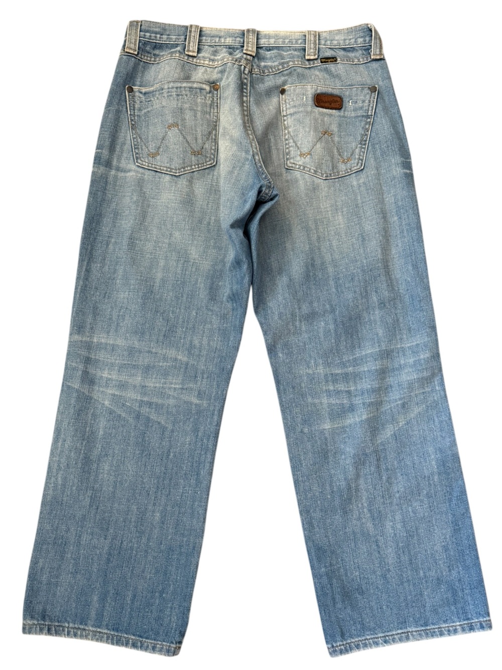 Wrangler Branded Straight Baggy Jeans 34x30 Fits 34x29 Faded Distressed 2010